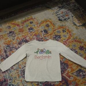 Kids Dinosaur Print White Shirt